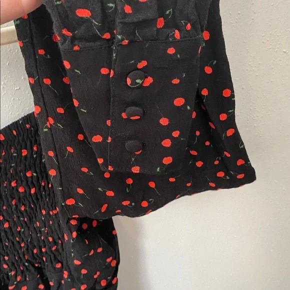Free People Black Blouse with Red Cherries - Picture 14 of 16